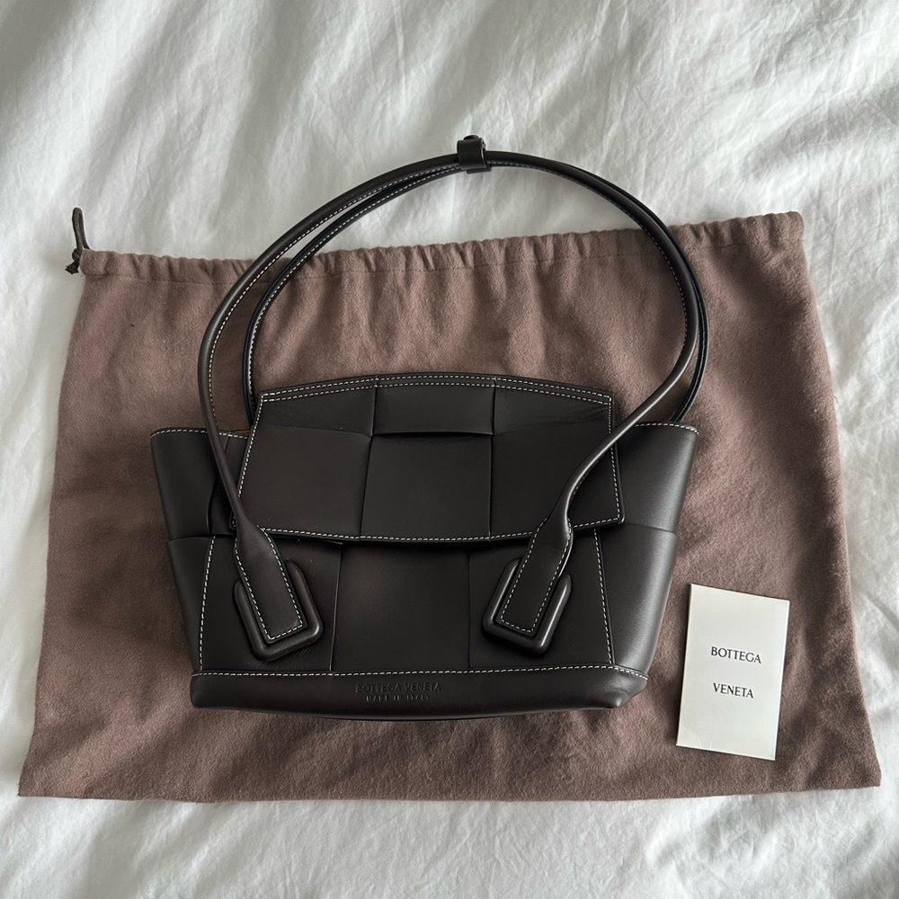 Bottega Veneta Brown Intrecciato Arco Small Bag